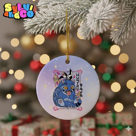 Demon Huntrix Derpy Tiger Ornament, Hunters Kpop Music Fans Custom Gift