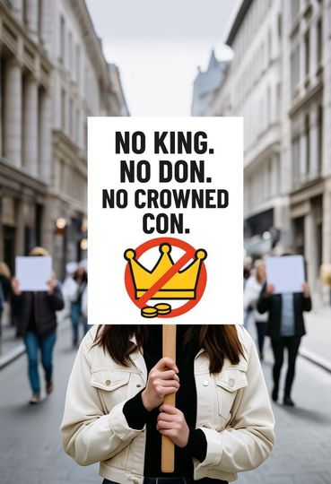 Discover NO KINGS, No Don, No Con Protest Sign  Print at Home  2x2 & 3x3 Print-at-Home DIY Large Poster