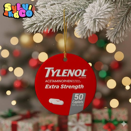 Discover Tylenol Epsteinaminophen Medicine Ornament, Pharmacist Extra Strength Ornament,Tylenol Does Not Cause Autism,ASD Support,Anti-Trump Keepsake