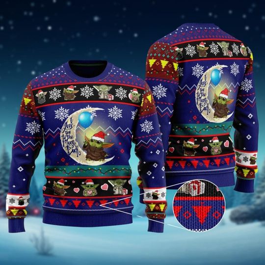 Discover Baby Yoda Christmas Ugly Sweater, The Grogu Holiday Sweater, Star Wars Xmas Sweater, Christmas Party Gift, Santa Hat Yoda Shirt