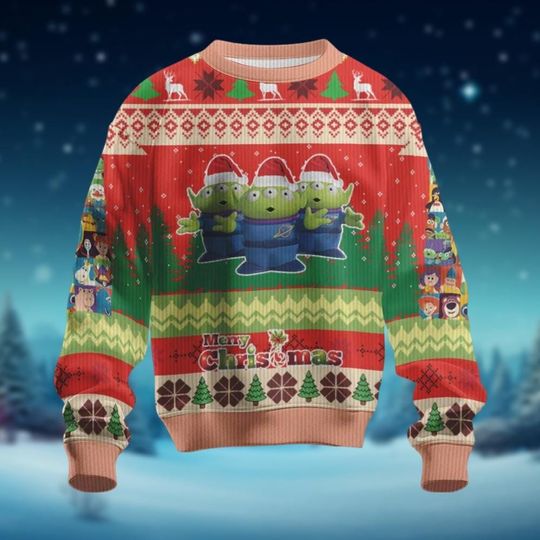 Discover Little Green Aliens Ugly Sweater, Toy Story Christmas Sweater, Disney Aliens Holiday Sweater, Xmas Party Gift For Women Men Kid