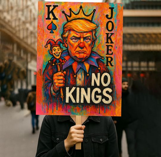 Discover Joker, No Kings In America Since 1776 Protest Sign  , Anti-Trump Poster For March,  Political Activist Rally Sign