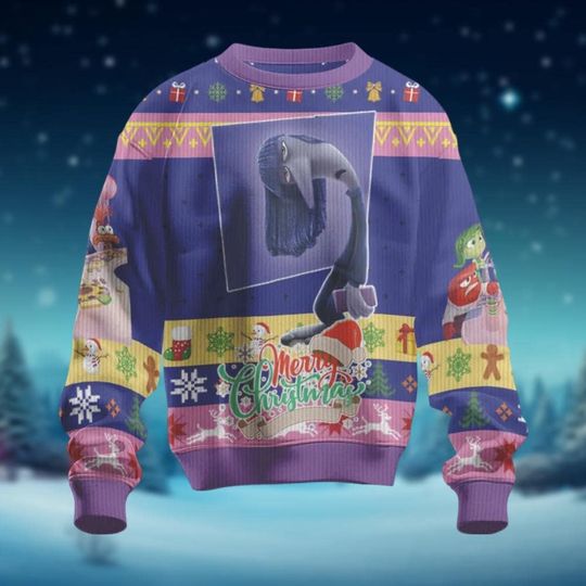 Discover Ennui Ugly Christmas Sweater, Inside Out 2 Emotion Mood Shirt, Holiday Gift For Women Men Kid, Disney Feelings Movie Ugly Sweater