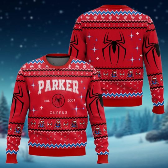 Spider-Man Ugly Sweater, Peter Parker Holiday Sweater, Spiderman Xmas Party Gift, Funny Spider Christmas Shirt, Gift For Women Men Kid