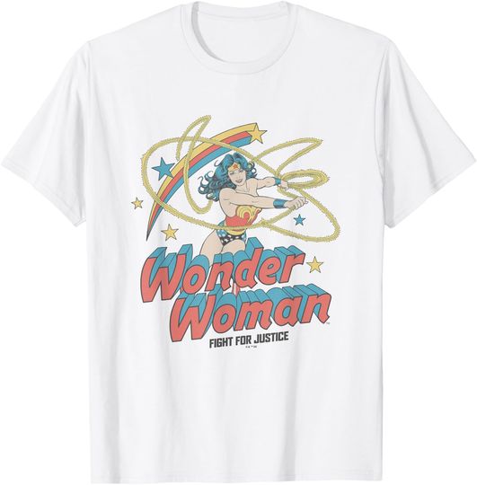 DC Comics Wonder Woman Fight For Justice Vintage Portrait T-Shirt, Gift For Fan
