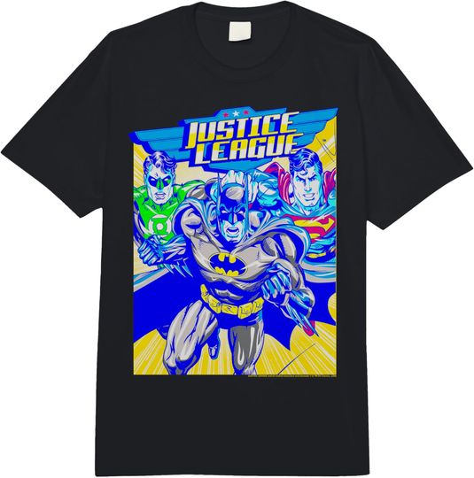 DC Comics Justice League Abstract Pop Poster Comfort Colors Adult Heavyweight T-shirt