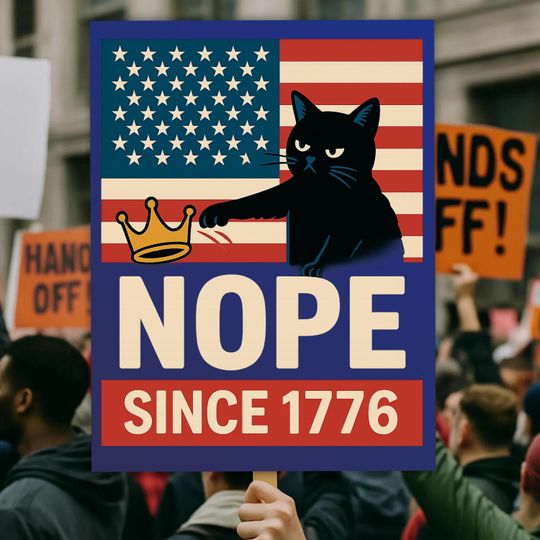 Discover No Kings In America Protest Sign: Activist Art Poster