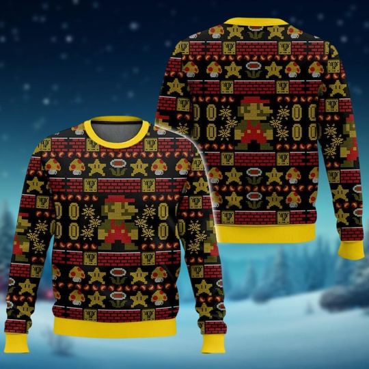 Discover Christmas Super Mario Ugly Sweater, Mario Holiday Sweater, Funny Game Ugly Sweater Shirt, Gift For Women Men Kid, Xmas Party Gift