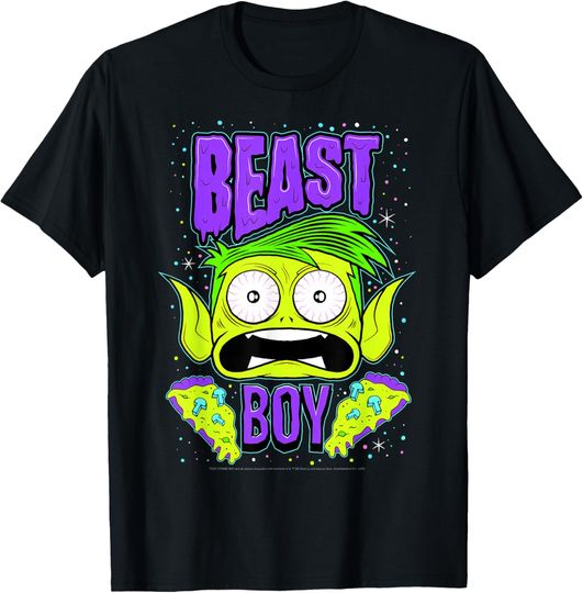 DC Comics Teen Titans Go! Beast Boy Pizza Portrait T-Shirt, Gift For Fan