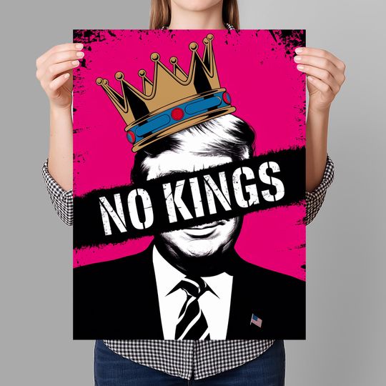 Discover No Kings Protest Sign PRINTABLE, Anti-Trump Poster For March, Resistance Nope To Fascism, Digital Download, Political Activist Rally Sign