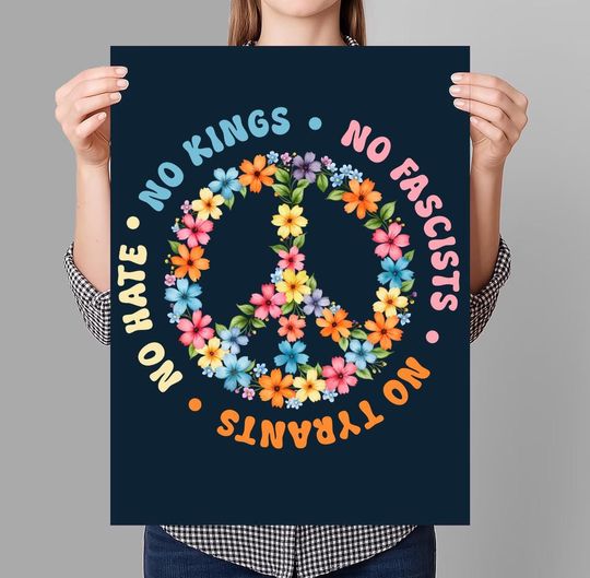 Discover No Kings No Dictators Sign, Anti-Authoritarian Protest Sign, No Kings in America Poster, Anti Trump Patriotic Sign, Save Democracy Poster