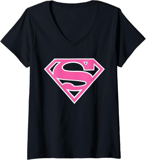 Discover Womens DC Supergirl Logo Classic V-Neck T-Shirt