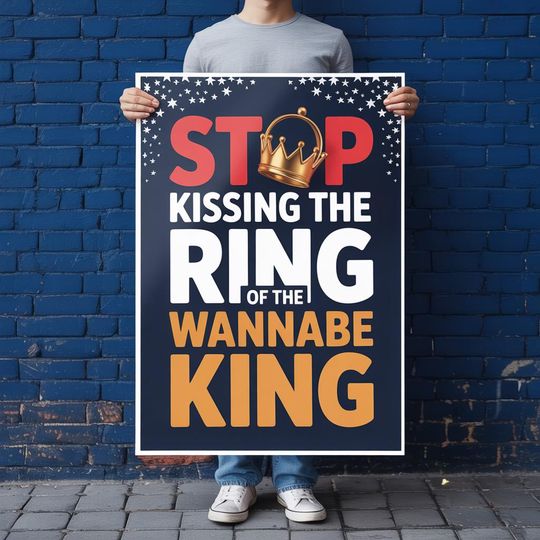 Discover Anti-Trump Protest Sign: No Kings Political Art (Digital Download)