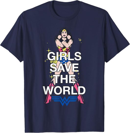 DC Wonder Woman Girls Save World T-Shirt, Gift For Fan