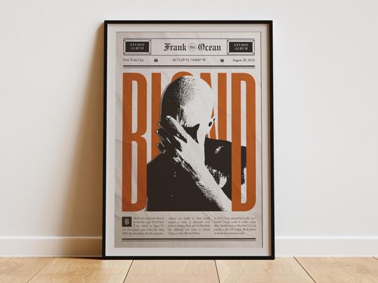 Discover Frank Ocean - Blond Digital Album Poster - New York Times Style Album Cover Wall Art  Minimalist Music Print  Gift For Frank Ocean Fans