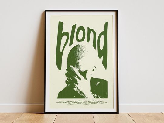 Discover Frank Ocean - Blond Digital Album Poster - Printable Album Cover Wall Art  Digital Download  Minimalist Music Print  3 Color Options