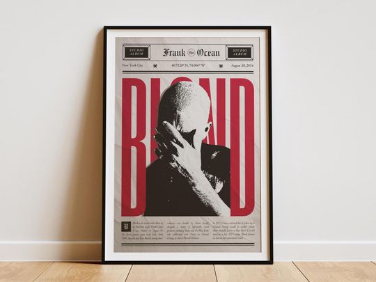 Discover Frank Ocean - Blond Album Cover Digital Print - Minimalist Blue Retro Wall Art - Hip Hop Poster - Modern Room Decor - Gift for Music Lovers