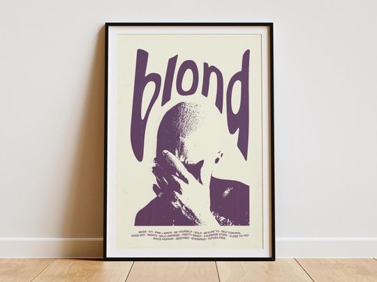 Frank Ocean - Blond Digital Album Poster - Printable Album Cover Wall Art  Digital Download  Minimalist Music Print  3 Color Options