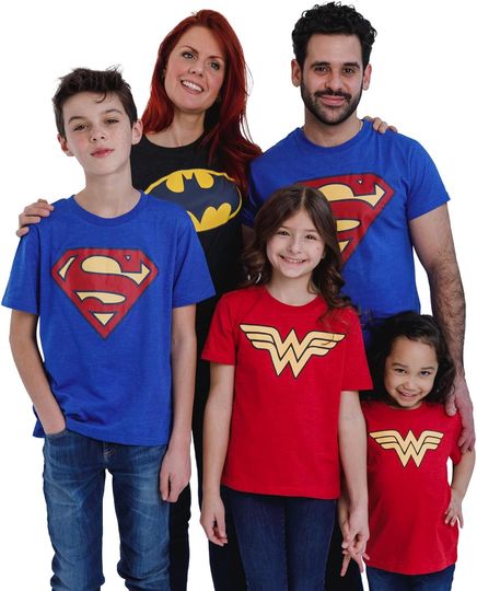DC Comics Justice League Batman Superman Wonder Woman Matching Family T-Shirt Infant to Adult