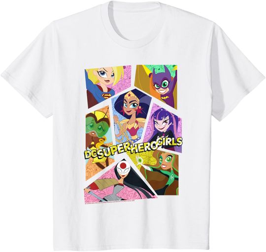 Discover Kids DC Comics Super Hero Girls Group Collage T-Shirt, Gift For Fan