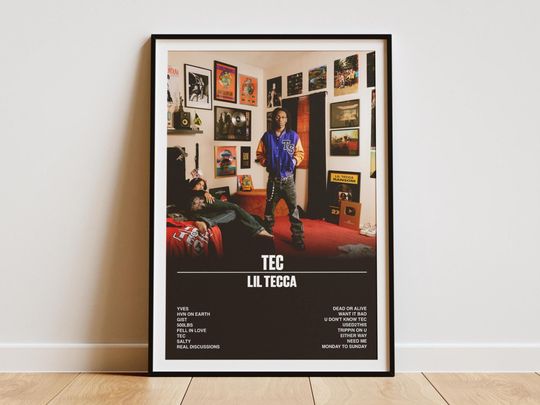 Lil Tecca TEC Poster  Digital Album Cover Art Print  Hip Hop Rap Wall Decor  Modern Room Aesthetic  Gift for Him