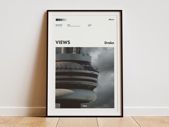 Discover Drake Poster - Digital Album Cover Poster - Views Drake Album Poster - Drake Album Cover - Album Poster - Gift For Him - Drake Art Print