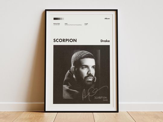 Drake Scrorpion Poster - Digital Album Cover Poster - Drake Album Poster - Scorpion Album Poster - Album Poster - Gift For Him - Drake Print