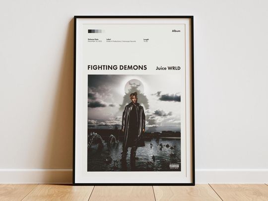 Juice WRLD Fighting Demons Digital Album Poster - Rap Album Cover Print - Hip Hop Wall Art - Juice WRLD Poster - Digital Download - Gift