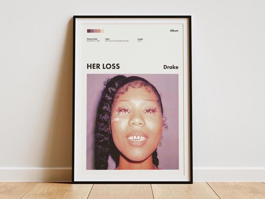 Discover Drake Her Loss Poster - Digital Album Cover Poster - Drake Album Poster - Scorpion Album Poster - Gift For Him - Drake Print - Cool Poster