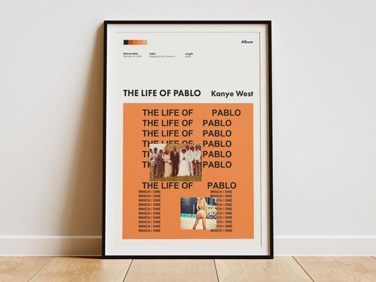 Kanye West Poster - Digital Album Cover Poster - The Life of Pablo Poster - The Life of Pablo Kanye -  Album Poster - Gift For Him - Kanye