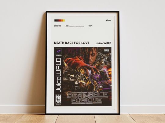 Juice WRLD Death Race for Love Digital Poster - Rap Album Cover Print - Hip Hop Wall Art - Digital Music Poster