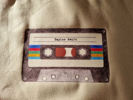 Taylorr Swifts Tote Bag. Exclusive Design. Great Gift. Retro Music Cassette Tape. Recycled  .