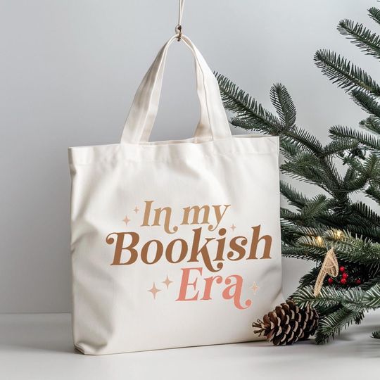 In My Bookish Era Tote Bag | Cute Bookish Gift | Taylorr Swifts Inspired Reading Tote | Aesthetic Book Lover Bag | Press & Print Co.