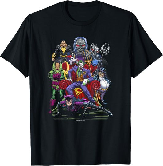 WB100 DC Comics Joker, Batgirl, & Villains Group Portrait T-Shirt, Gift For Fans