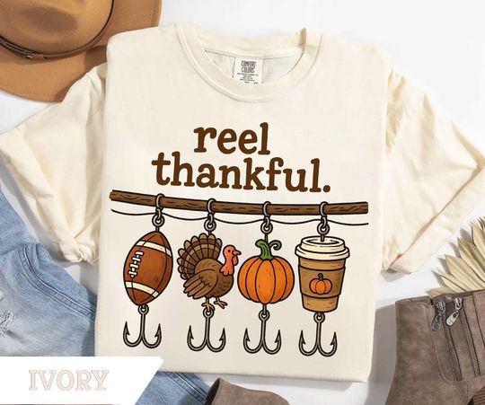 Discover Reel Thankful Sweatshirt, Thanksgiving Fisher Tee, Happy Thanksgiving Sweatshirt