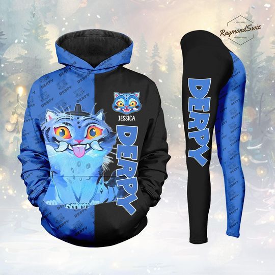 Discover Blue Tiger Hoodie and Jogger Sets for Kids, Demon Hunter Kpop Costume, Derpi Tiger Cosplay Hoodie, Gift For Kpop Fan