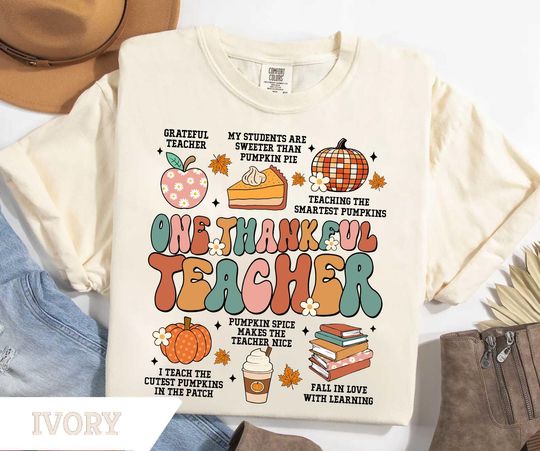 Discover One Thankful Teacher Sweatshirt, Thanksgiving Teacher Sweatshirt