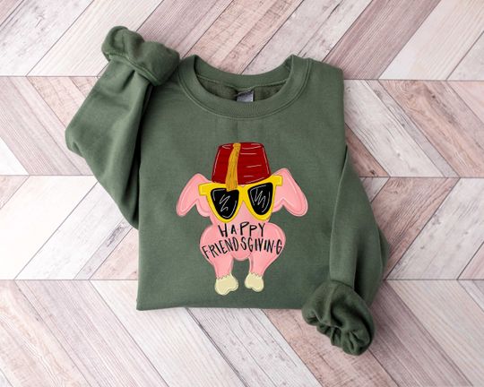 Discover Happy Friendsgiving Turkey Sweatshirt, Thanksgiving Family Matching Sweatshirt