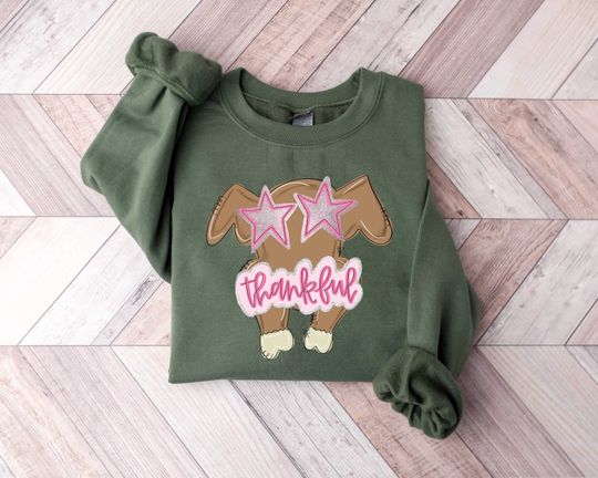 Discover Cute Turkey Fall Thanksgiving Sweatshirt, Thanksgiving Family Matching Sweatshirt