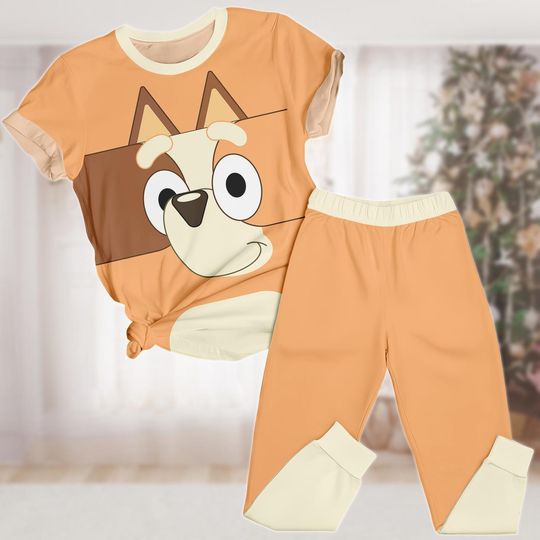 Discover Blue Dog T-Shirt Pajamas Set, Dog Christmas Pajamas Set, Matching Holiday Sleepwear, Christmas Gift For Kids, Birthday Gift