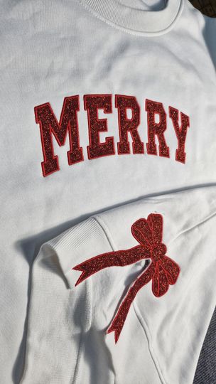 Discover Bow Sweatshirt: Women's Embroidered Ribbon Crewneck