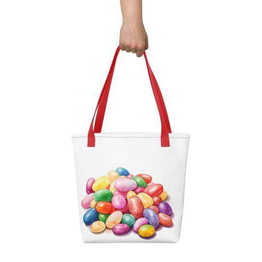 Discover fun jellybean tote bag