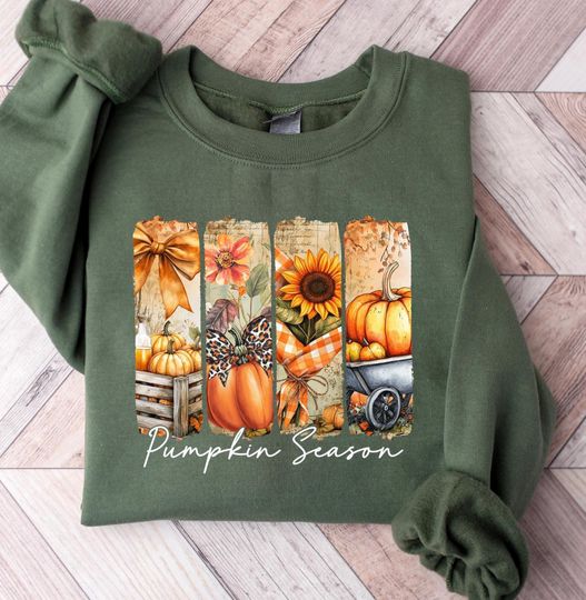 Discover Pumpkin Season T-Shirt, Autumn Fall Sweatshirt, Thanksgiving Sweatshirt