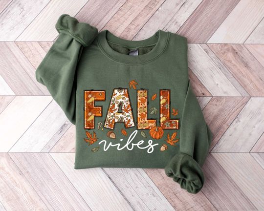 Discover Fall Vibes Sweatshirt, Pumpkin Season Sweater, Thanksgiving Sweatshirt