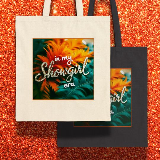 Discover Showgirl Eras taylorr version Tote Bag, Gift for Her, Book Lover Gift, Taylorr Fan, Boho Chic Accessory, Trendy Tote
