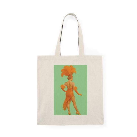 Discover Natural Tote Bag - Orange Mint Green Showgirl