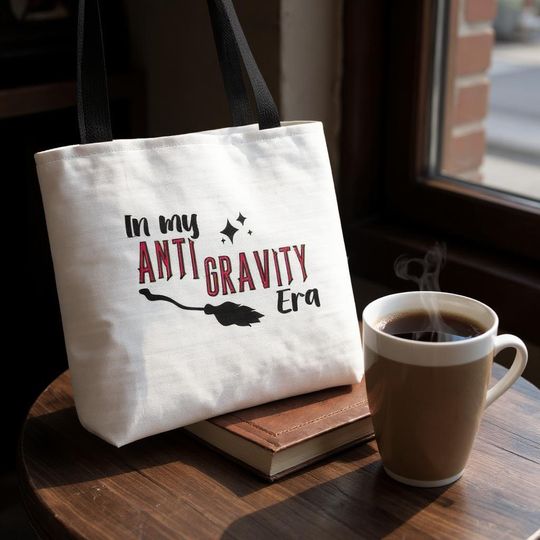 Discover Witchy Tote Bag: Anti-Gravity Era, Celestial Broomstick - Eco-Friendly