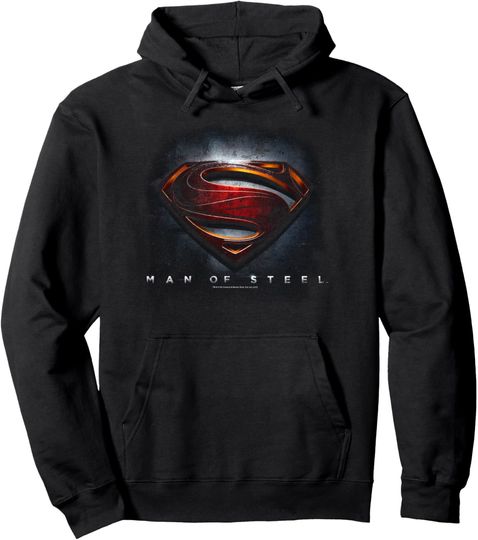 Superman Man of Steel Movie Shield Pullover Hoodie, Gift For Fans