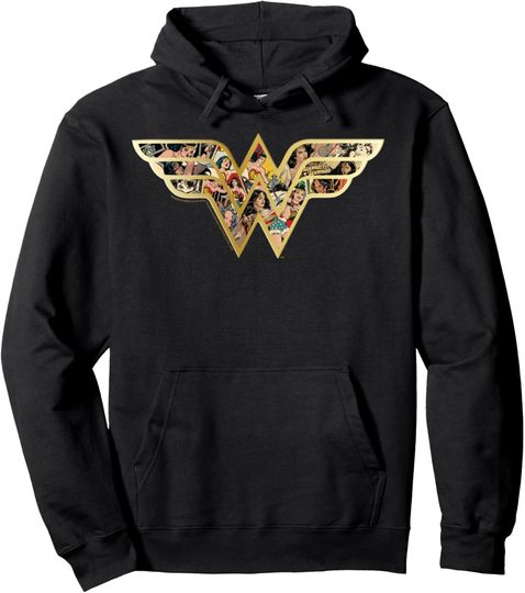 DC Comics Wonder Woman Superhero Comic Fill Logo Pullover Hoodie, Gift For Fans