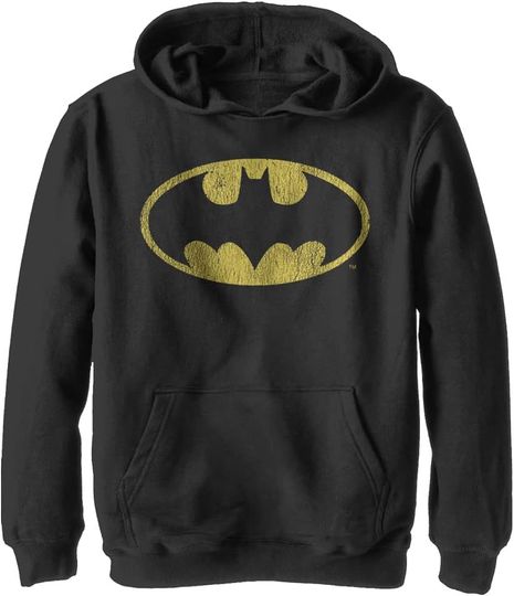 Discover DC Comics unisex-child Batman Yellow Bat Youth Pullover Hoodie